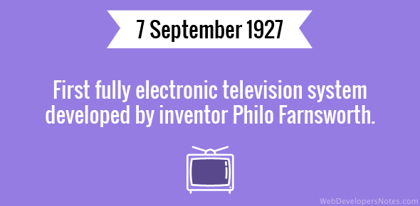 First fully electronic television system developed cover image