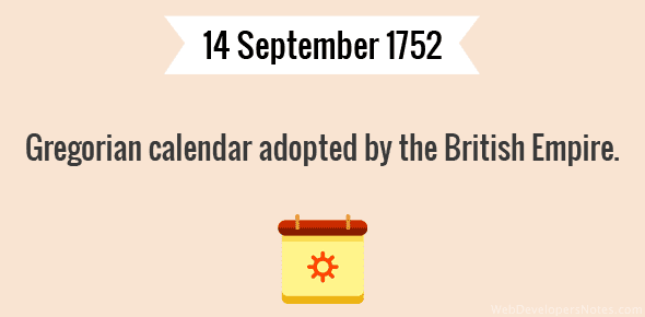 Gregorian calendar adopted by the British Empire cover image